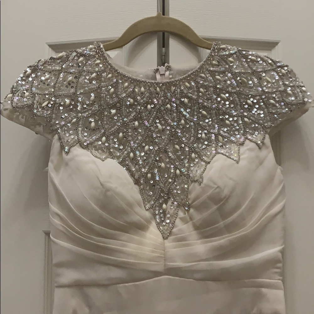 Terani Couture Cream/Ivory Evening Gown. Elegant.